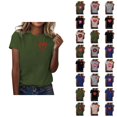 thumbnail image 1 of T-shirts de la Saint-Valentin pour Femmes 2026 à Manches Courtes Col Rond avec Cœur Graphique, 1 of 4