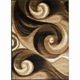 thumbnail image 4 of Handcraft Rugs-Swirls Abstract Design Modern Contemporary Hand Carved Area Rug-Chocolate/Beige/Black, 4 of 5