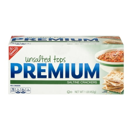 Premium Saltine Crackers Unsalted Tops, 1.0 LB