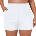 thumbnail image 4 of IDALL Swim Trunks,Womens Swim Shorts Swim Briefs Beach Shorts Ruched Bottom High Cut Swim Bottom Full Coverage Swimsuit Bottom Sports Yoga Shorts Swimbottom Period Swimwear For Teens White M, 4 of 7