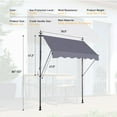 thumbnail image 3 of 78'' Screw-Free UV80+ Retractable Awning with Privacy Shade, Durable Manual Patio Sun Protection, Waterproof & Adjustable for Outdoor Use, Gray, 3 of 8