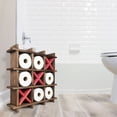 thumbnail image 6 of Excello Global Products Rustic Wooden Toilet Paper Holder: Tic Tac Toe Design for Wall Mounted or Freestanding Bathroom Tissue Roll Storage Organizer - EGP-HD-0162-OS, 6 of 6