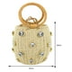 thumbnail image 2 of Bolso Mujer Bolsos Casual Rhinestone Straw Woven Clutch Beach Purse Beige, 2 of 2