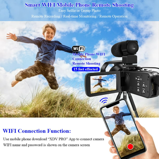 YIXINXIN HD Video Camera for Youtube Camcorder 48MP 60FPS WiFi Vlogging 18X Digital Camera Night Vision - Walmart.com