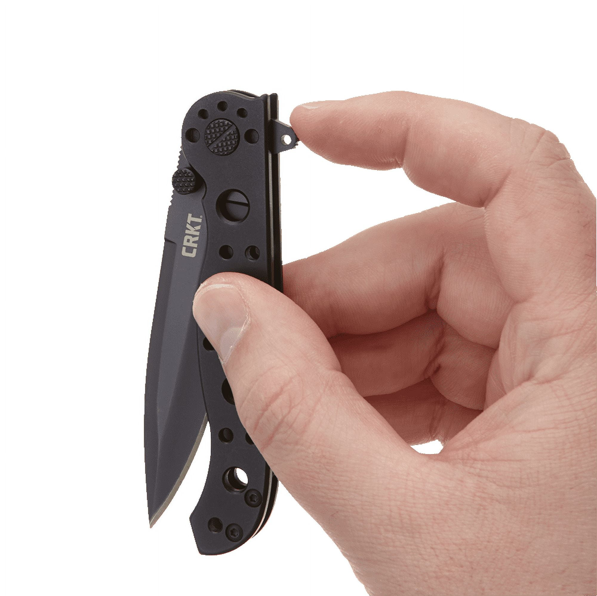CRKT Folding Knife with Frame Lock and Carson Flipper Opening: Stainless Steel Plain Edge Blade, Stainless Steel Handle, Reversible Pocket Clip, M16-01KSC
