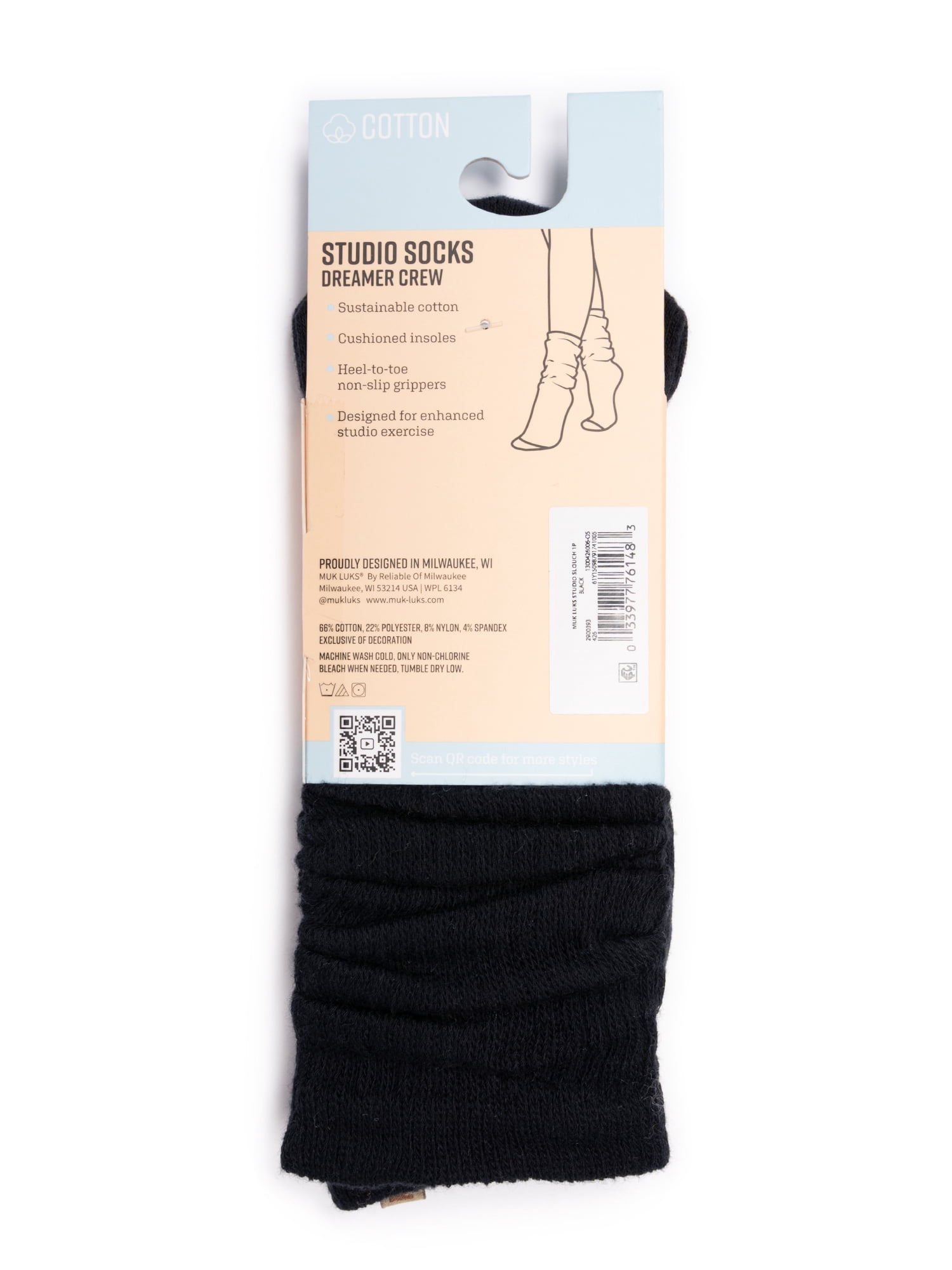 MUK LUKS Women's Pilates Slouch Sock, 1-Pack, Shoe Sizes 6-10