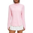 thumbnail image 1 of StSilkitty Sun Protection Athletic Sweatshirts for Womens Solid Color Long Sleeve Mock Neck Half Zip Pullover Tops, 1 of 8