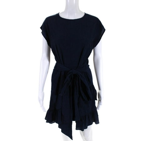 

Pre-owned|Michael Michael Kors Womens Short Sleeve Belted Dress Navy Blue Size Small