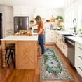 thumbnail image 4 of Findosom 2'x6' Vintage Boho Runner Rug Washable Non-slip Area Rug,Hallway Indoor Farmhouse Bedroom Kitchen Living Room Non Shedding Runner, Contemporary Low Plie Floor Carpet Doormat,Green, 4 of 9