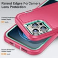 thumbnail image 6 of for iPhone 12 / 12 Pro Case with Kickstand, [10FT Military Drop Protection] Rugged Heavy Duty Hard PC+Soft Silicone Rubber Bumper Hybrid Triple-Layer Case for iPhone 12 / 12 Pro,
Rose+Mint, 6 of 8