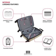 SWISSGEAR Wave Hardside Expandable Carry-on Luggage with Spinner Wheels, Sand