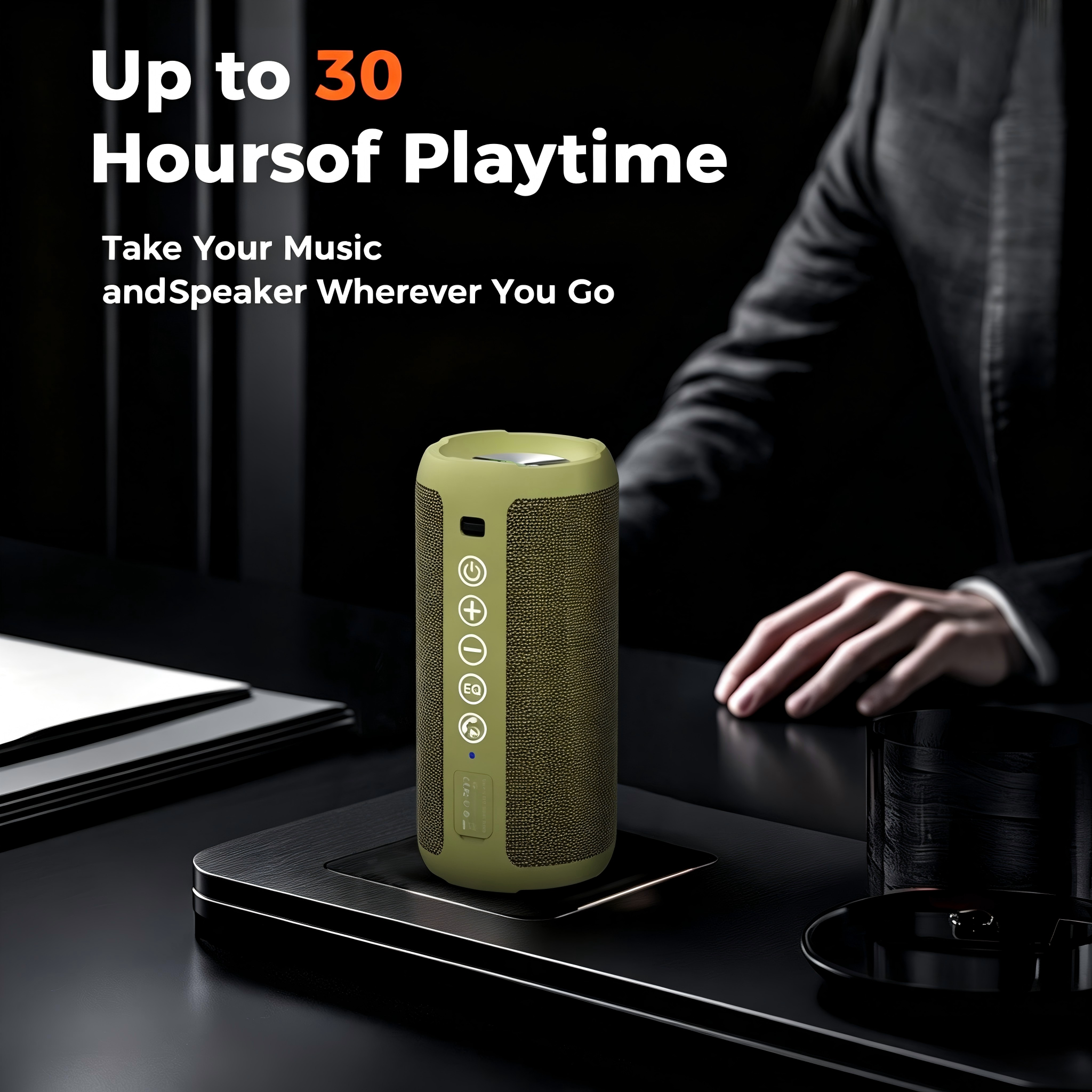 Ortizan Rugged Portable Bluetooth Speaker, IPX7, 24W, 30H photo 5