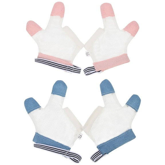 ELAYARD 2 Pairs of Finger Sucking Stop Gloves Multi Mesh Cloth Practical Design at Home Outdoor