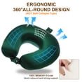 thumbnail image 4 of Almohada de viaje de seda para avión, almohada de viaje de memoria con funda de seda real de 22 Momme, verde, 4 of 7