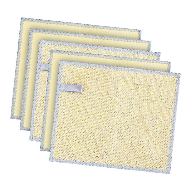 Trapos multiusos de alambre para lavar platos, paños de alambre para platos, paños de limpieza de alambre multifuncionales para ollas de cocina, Amarillo 5 uds.