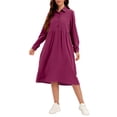 thumbnail image 1 of Vestido suelto de mujer con bolsillos Manga larga Vestido vintage de talla grande MABOTO Vestido, 1 of 7