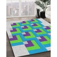 thumbnail image 3 of Ahgly Company Machine Washable Indoor Rectangle Transitional Steel Blue Area Rugs, 8' x 10', 3 of 7