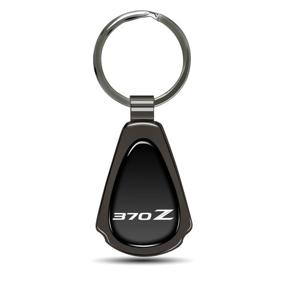 Nissan 370Z Black Dome Gunmetal Black Metal Teardrop Key Chain