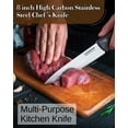 thumbnail image 5 of Cook N Home 8-inch Stainless Steel Chef Knife, High Carbon Stainless Steel Sharp Chefs Knife, Ergonomic Handle, Black, 5 of 6