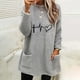 thumbnail image 1 of Puntoco Blusa de manga larga cálida con cuello redondo y bolsillo holgado de invierno para mujer Puntoco Puntoco-3410, 1 of 4