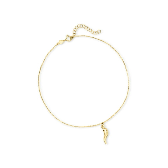 Ross-Simons 10kt Yellow Gold Italian Horn Anklet, Women's, Adult