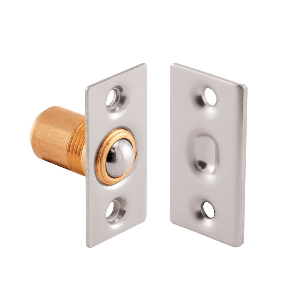 Ball Bullet Catch and Strike, Satin Nickel Finished Solid Brass