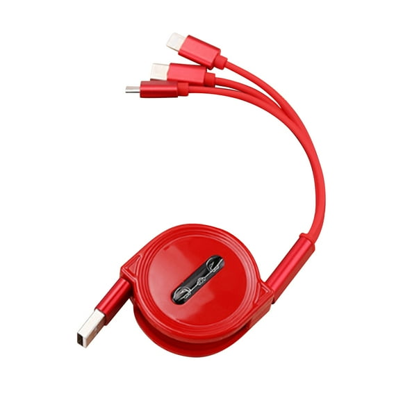 Cable de carga Cable de carga para teléfono móvil 3 en 1 Cable de teléfono retráctil con 3 conectores, rojo kenally EL002214-01