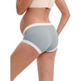 thumbnail image 3 of INSPIRE CHIC Women's Ice Silk Ribbed V-Shaped Low Rise Maternity Briefs Color Patchwork Pregnancy Panties 2 Packs M 1 Gray 1 Black, 3 of 4