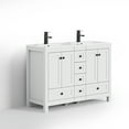 thumbnail image 4 of Eclife 48" Freestanding Bathroom Vanity Set with Resin Double Sink Top, PU Paint, Water Saving Faucet, White, 4 of 11