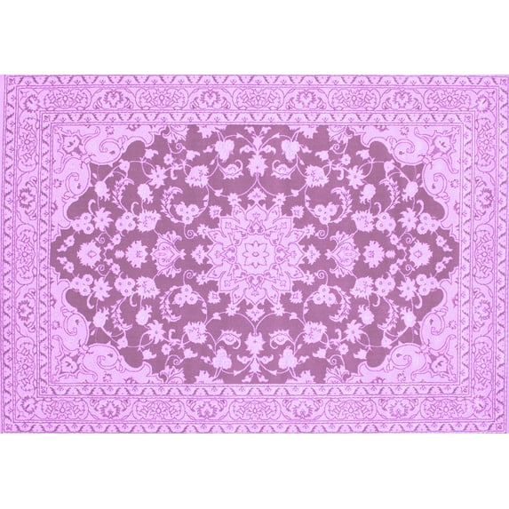 Ahgly Company Indoor Rectangle Medallion Purple Traditional Area Rugs, 3' x 5'