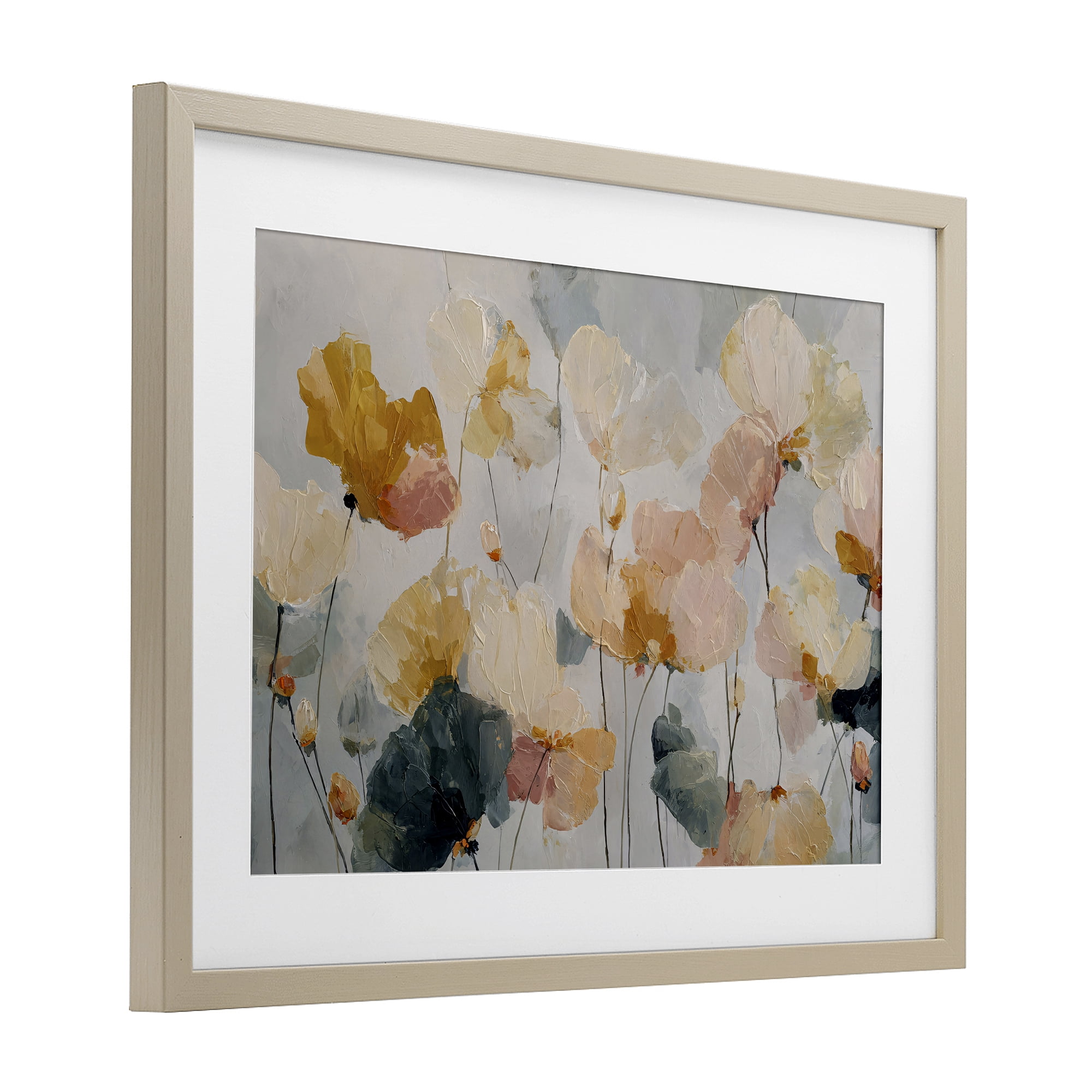 Stupell Industries Abstract Brushed Petals Birch Framed Print Under Glass, design by Jacky Ngan