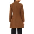 thumbnail image 3 of Abrigo largo de una sola botonadura de manga larga con cuello en V elegante para mujer INSPIRE CHIC XS marrón oscuro, 3 of 6