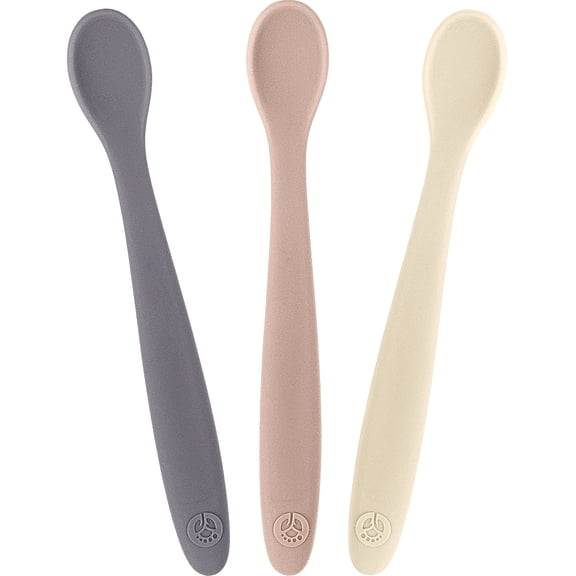 WeeSprout Silicone Baby Spoons, First Stage Infant Feeding Utensils with Soft-Tip, Set of 3