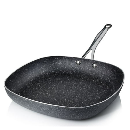 Granitestone 9.5u0022 Square Nonstick Fry Pan with Stay Cool Handle, Black