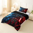 thumbnail image 2 of Homewish Glowing Neon Gaming Controller Twin Comforter Sets,Game Pad Theme Bedding Set,Blue Red,Black Reversible,2-Piece,1 Comforter and 1 Pillowcase, 2 of 7
