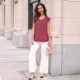 thumbnail image 5 of SUNBS Blouses for Women Lace Tops Pleated Short Sleeve Shirts Summer Business Casual Dressy Clothes, 5 of 6