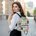 thumbnail image 6 of FORMRS Mini Backpack Purse for Women Quilted Travel Daypack Casual Shoulder Bag, Colorful Checkered Pattern, 6 of 7