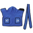 thumbnail image 1 of Dog Towel Strong Absorbent Quick Drying Hand Pockets Design Hooded Dog Bathrobe with Waistband for Cat Blue XS, 1 of 1