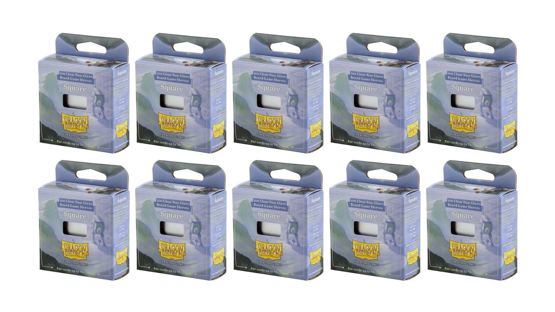 10 Packs Dragon Shield Board Game Sleeves 100 ct Square Size Card Sleeves Display Case