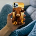 thumbnail image 3 of COMIO iPhone 14 Pro Max Aesthetic Highland Cow Sunset Sunflower Country Farm Western Case, 3 of 4