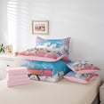 thumbnail image 4 of White Horse Bedding Full Size 7 Pieces Chic Cherry Blossoms Comforter Set , Pink Blue White Bedding Comforter Sets Cartoon Galloping Horse Bed in a Bag, Japanese Bedding Accessories, 4 of 4