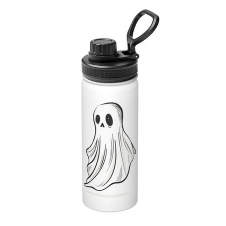 

Ocsxa Cute Ghost Simple Drawing Print 18oz Stainless Steel Water Bottle Unisex Water Bottle Insulated Sports Water Cup Flask for Cold Water Drinks/Sports/Travel/Car/School