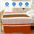 thumbnail image 4 of Burnt Orange Farmhouse Cooling Blanket, Lightweight Breathable Summer Throw Blanket with Double Sided Cold Effect, Orange Brown Striped Picnic Beach Blankets Bed Sheet for Hot Sleepers 50"x60", 4 of 8