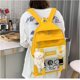thumbnail image 4 of Kawaii School Bag Five-piece Canvas School Bag With Teddy Bear Boys Girls Back To School Supplies-yellow, 4 of 4