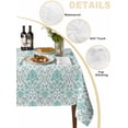 thumbnail image 3 of Green Flowers Tablecloth Square Table Cloth 60x60 ,Waterproof Outdoor Table Cloth Covers Decorative Table Protector ,Boho Ethnic Abstract Floral Texture Washable Table Cover for Kitchen Dinning Party, 3 of 8