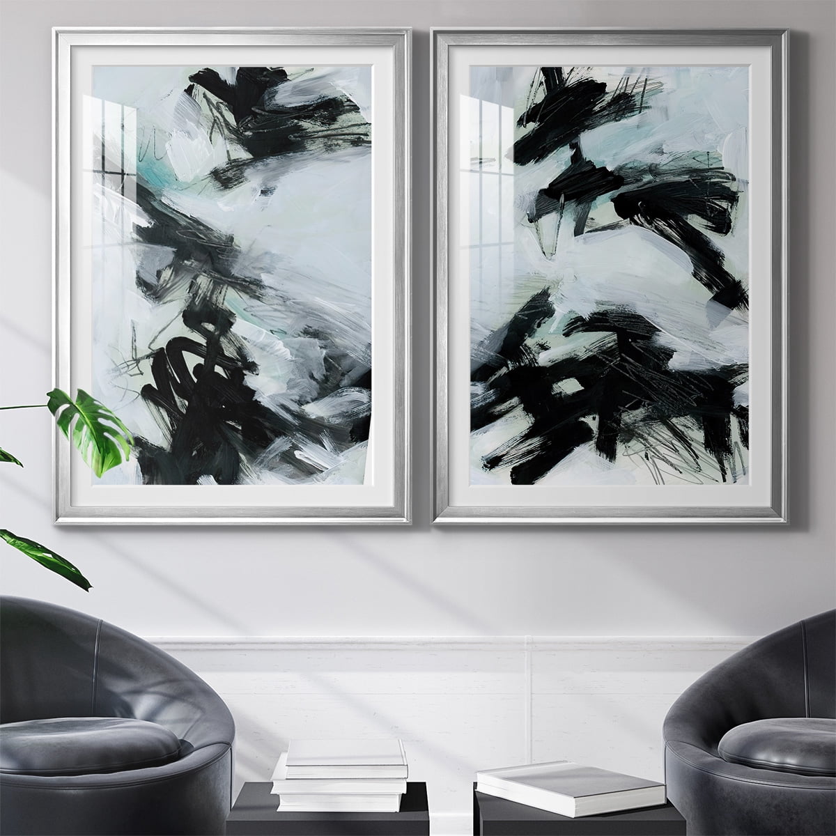 Wexford Home Ocean Current I Premium Framed Print, 30.5" x 42.5" - Ready to Hang, Silver (Set of 2)