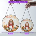 thumbnail image 5 of Happy Thanksgiving Basset Hound with Turkey Pumpkins Autumn Vibes Stained Glass Suncatcher Bassets Dog Breed Lovers Gifts Idea Window Hanging Sign Decor - 12018, 5 of 5