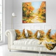 thumbnail image 3 of Designart Path in Autumn Forest - Landscape Printed Throw Pillow - 18x18, 3 of 5