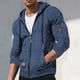 thumbnail image 1 of Ceisia Men's Slim Hooded Full-Zip Color-Accent Heathered Polyester Hooded Jacket Gift, 1 of 6