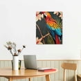 thumbnail image 3 of Creowell  Parrot Wall Art Canvas Colorful Parrot on Branch Painting Pictures Tropical Rain Forest Animal Prints Artwork for Living Room Bedroom Bathroom Decor Framed Ready to Hang 16x20 in, 3 of 5